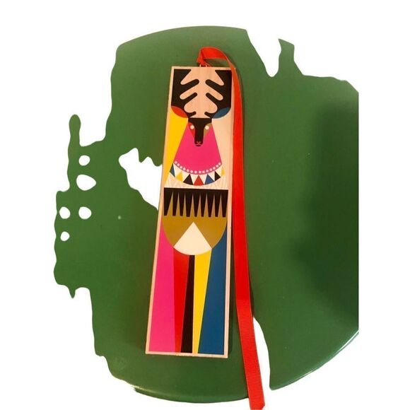 NIP Holiday ornament wall hanging Geometric COLOR BLOCK Reversible Reindeer Gift - Picture 12 of 16